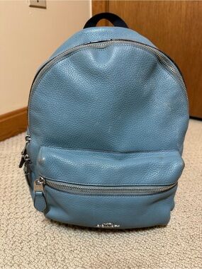 coach charlie backpack blue Large Sweet Purseonality Lapis Blue Leather Coach Mini Charlie Backpack in